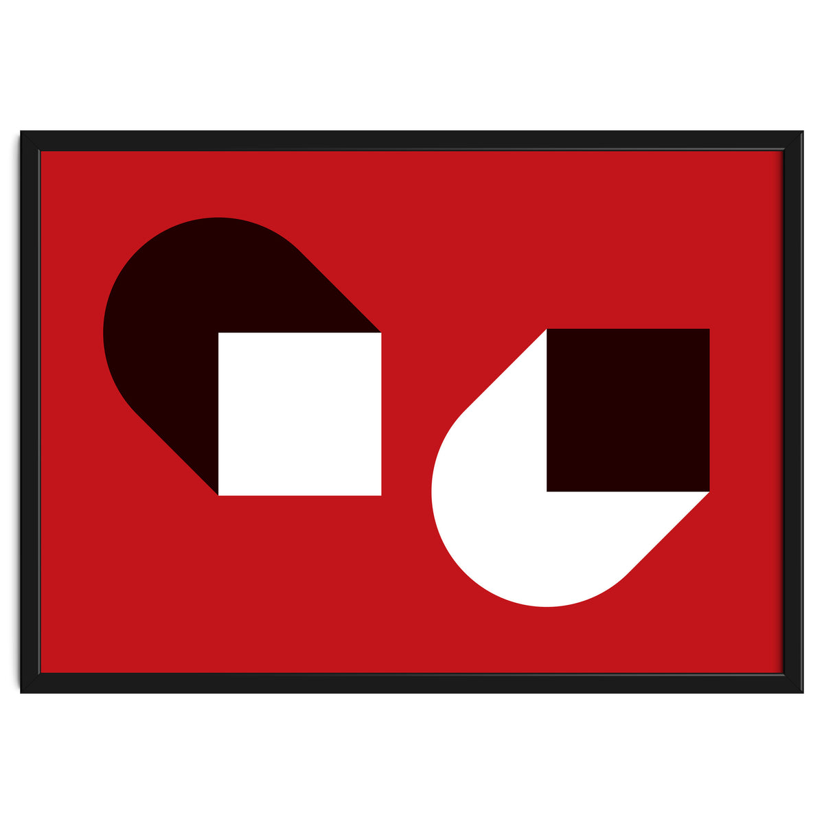 Geometric Shapes No. 38 - red, white & black