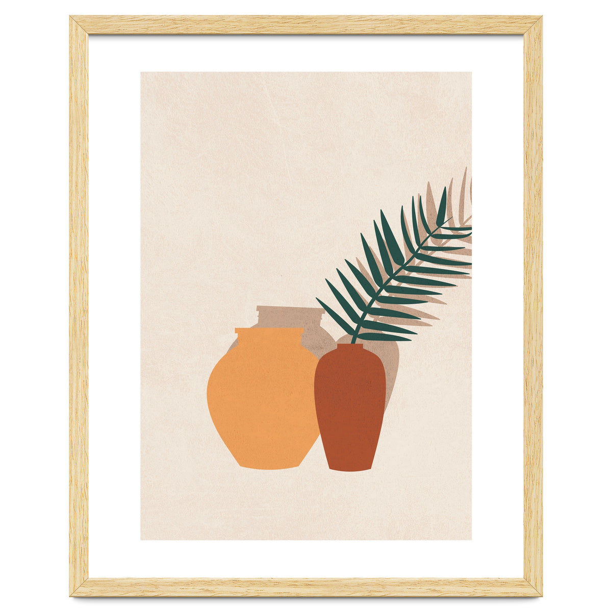 Tropical Palm Leaf Pottery Minimal Boho