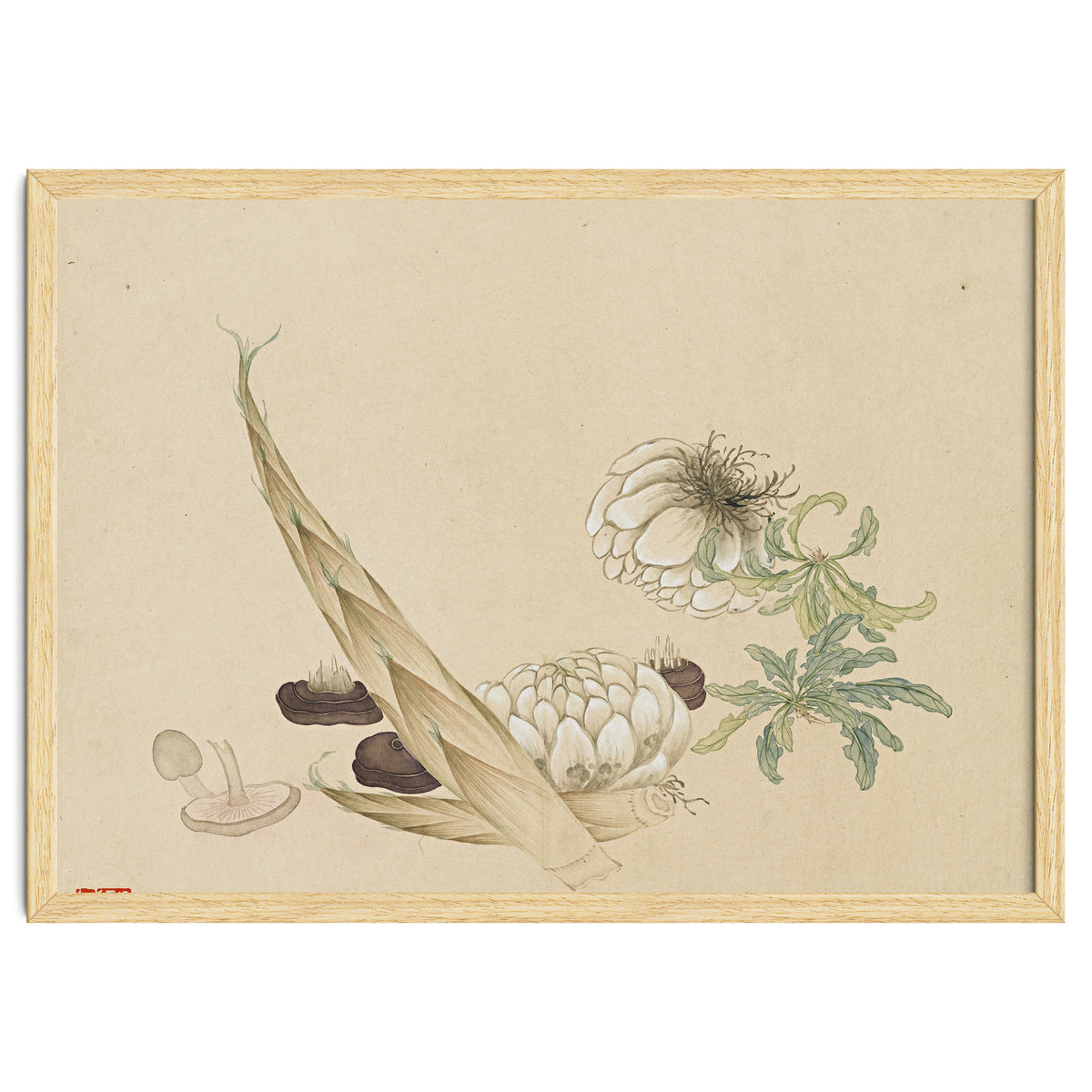 Wang Chengyu ~flowers, Vegetables, Lilies, Bamboo Shoots, Leaves, Mushrooms, Vegetables