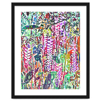 Jungle Mysteries, Colorful Bohemian Rustic Forest, Eclectic Nature Botanical Heliconia Tropical