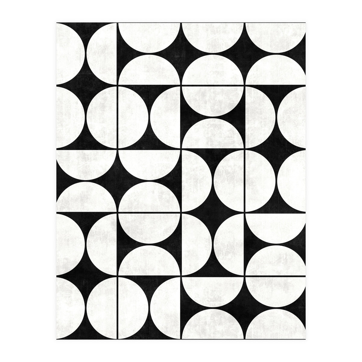Mid-Century Modern Pattern No.2 - Black and White Concrete (Print Only)