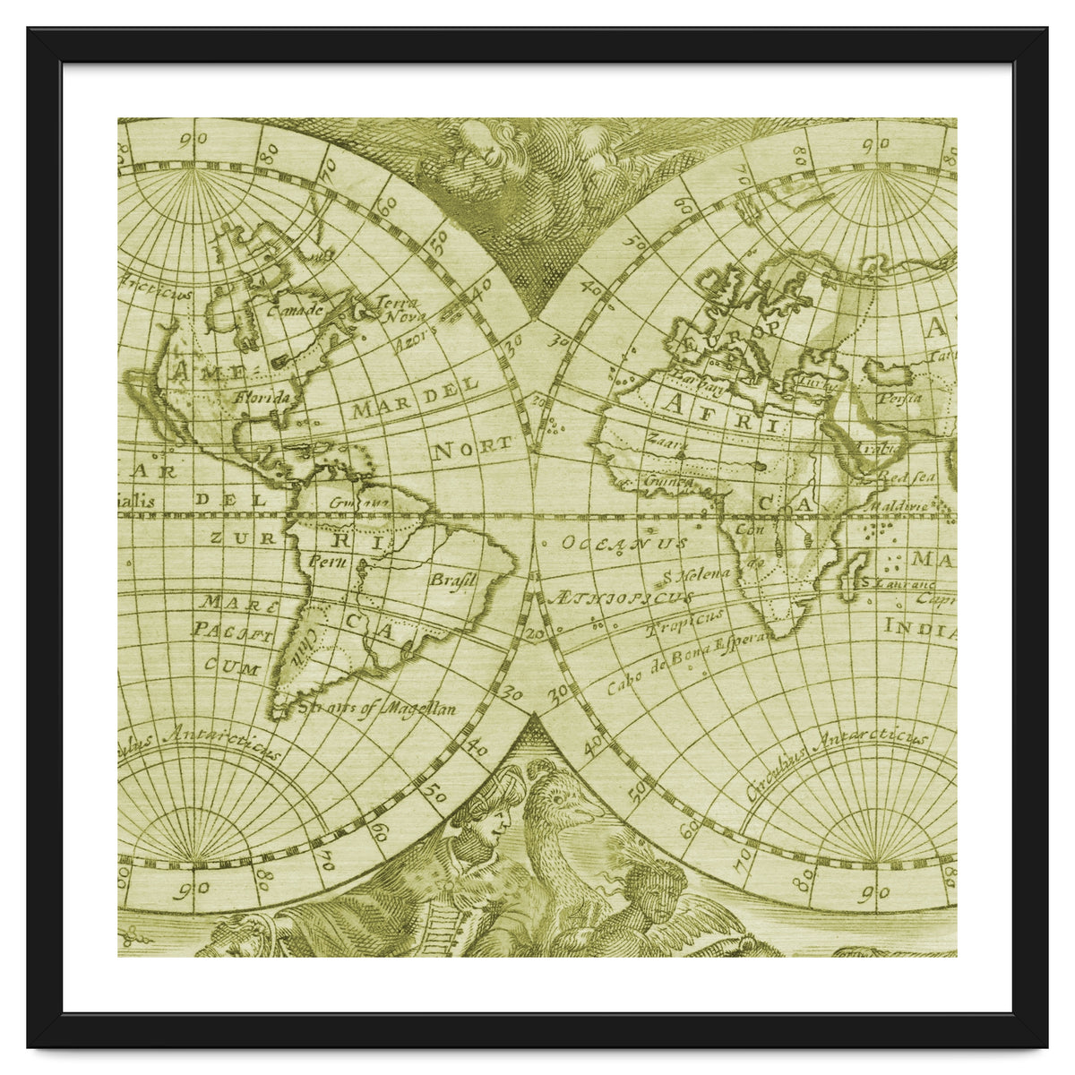 Vintage Mapa Mundi