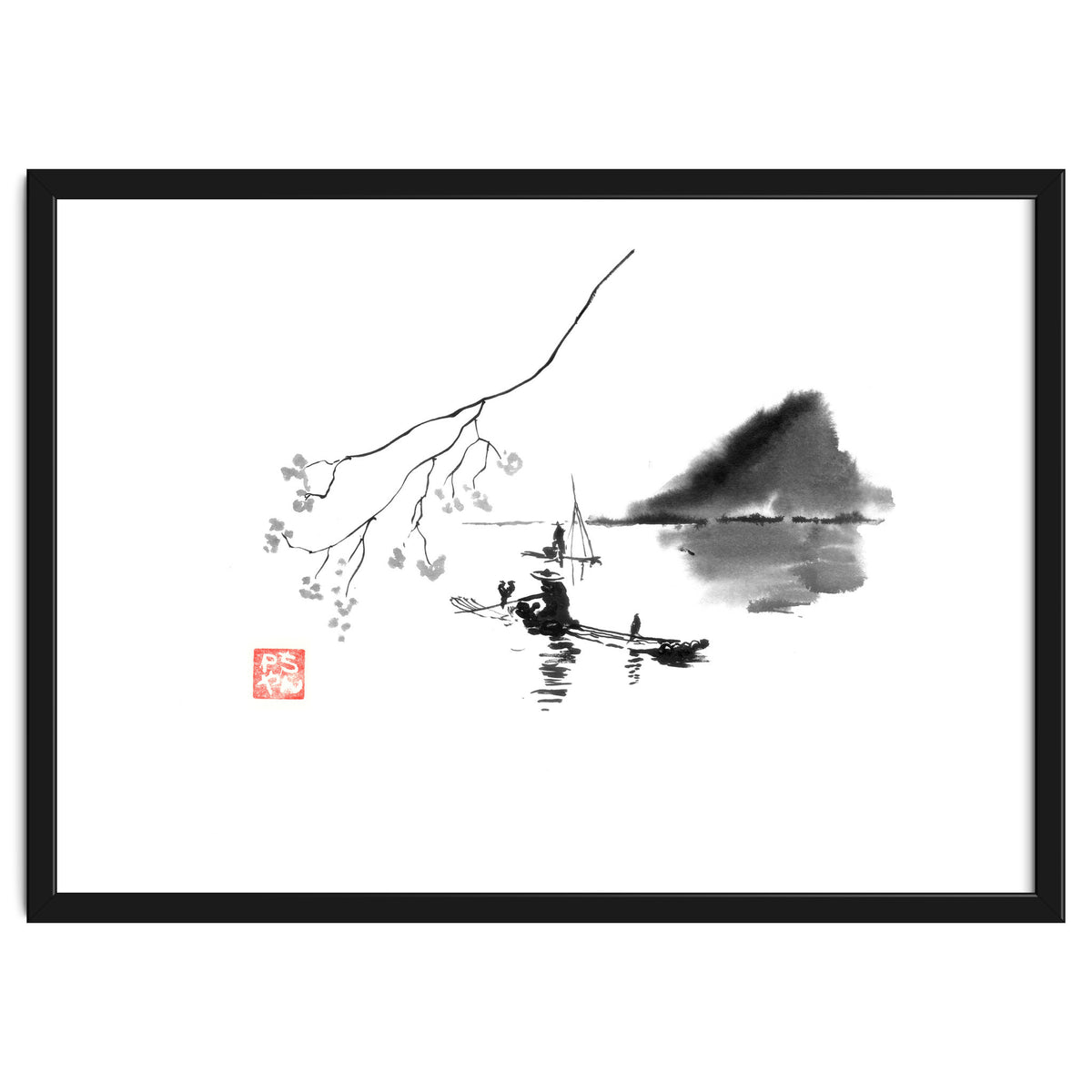 Fishermen on river li