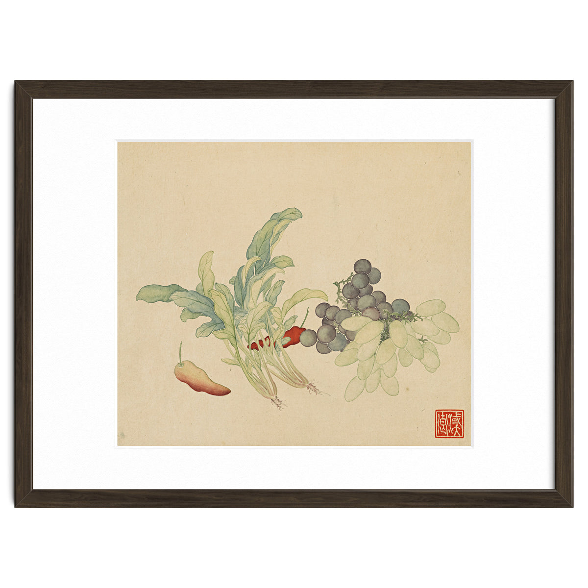 Wang Chengyu ~ Flowers And Vegetables, Vegetables, Fruits, Peppers, Millet Hot, Grapes, Spinach