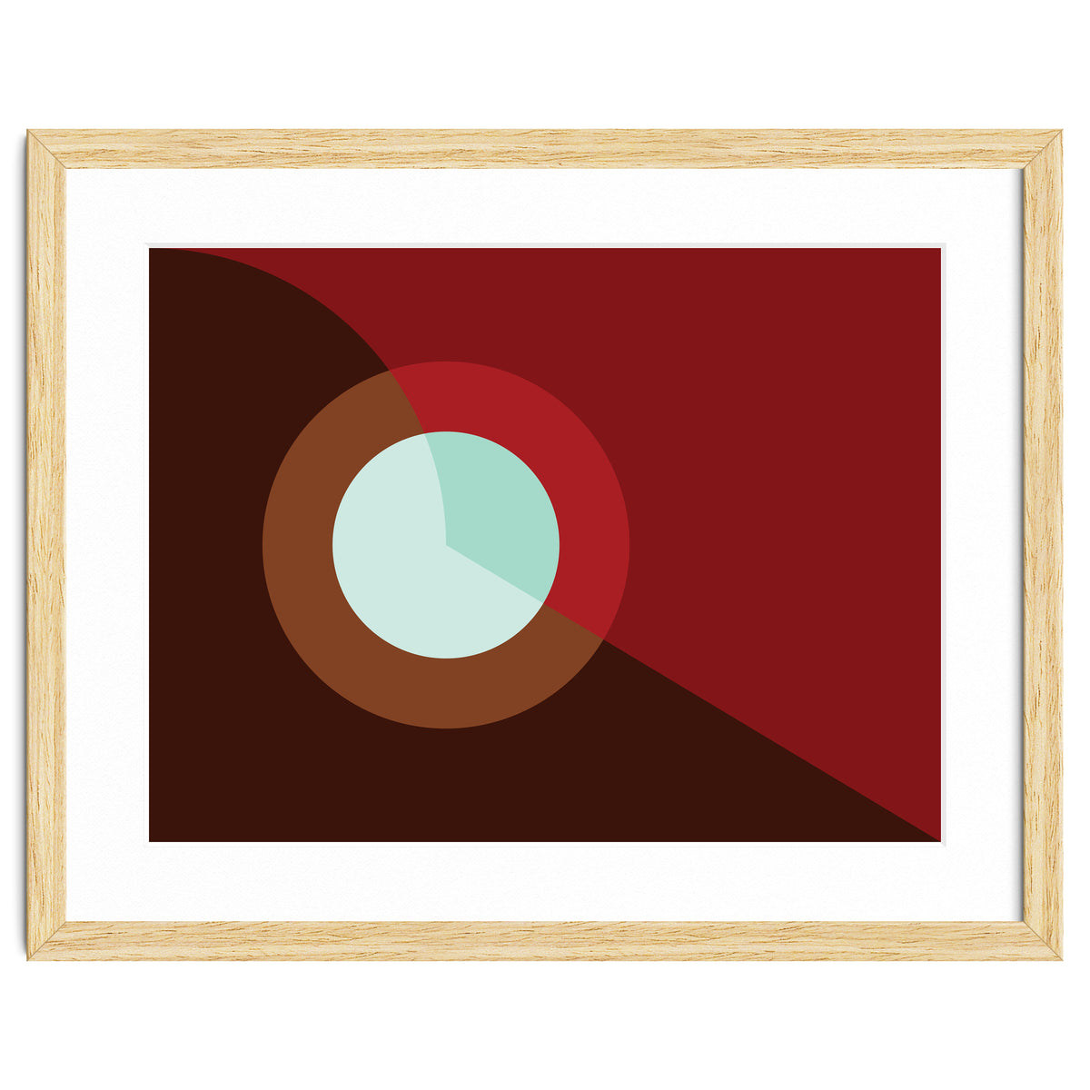 Geometric Shapes No. 2 - deep reds & turquoise
