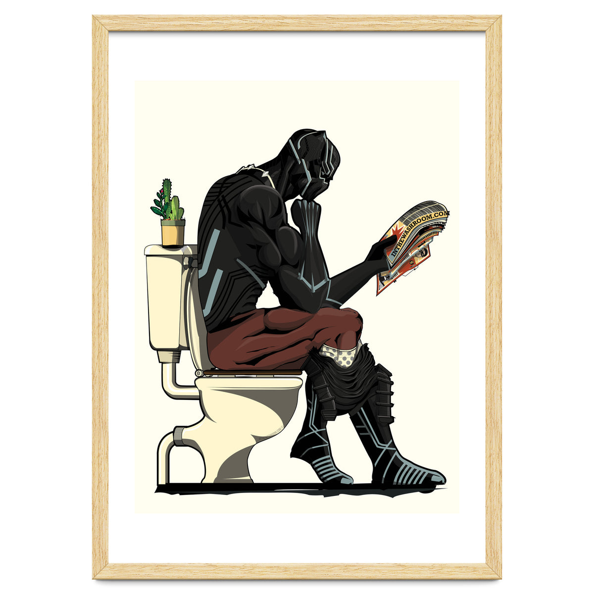 Black Panther on the Toilet, funny bathroom humour