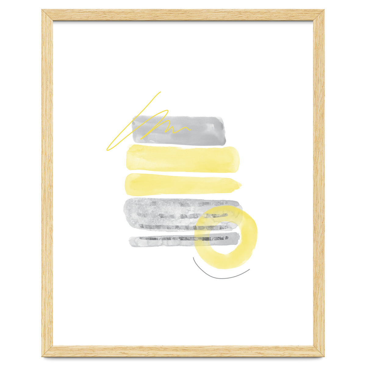 Watercolor Shapes No. 1 | Illuminating Yellow & Ultimate Grey