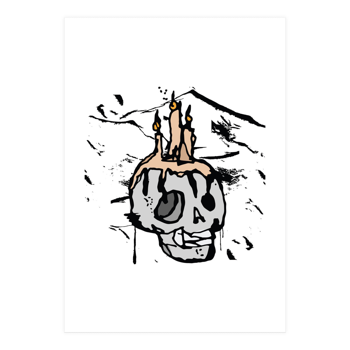 Skull Candlelight Sketch (Print Only)