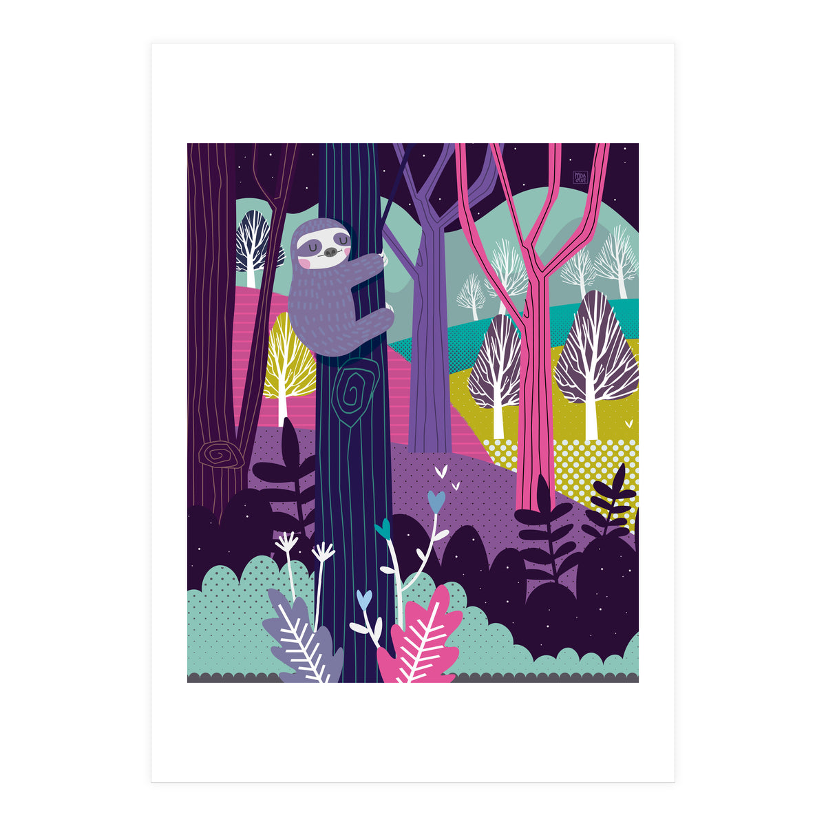 Sloth in the woods (Print Only)