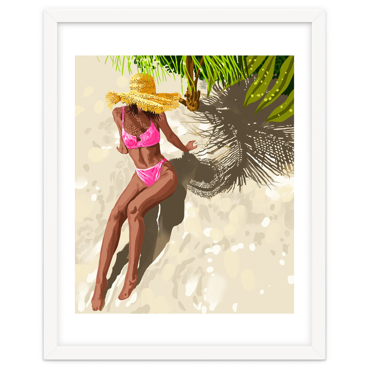 Sky above, sand below, peace within poster, Woman of color fashion black woman on the bikini beach