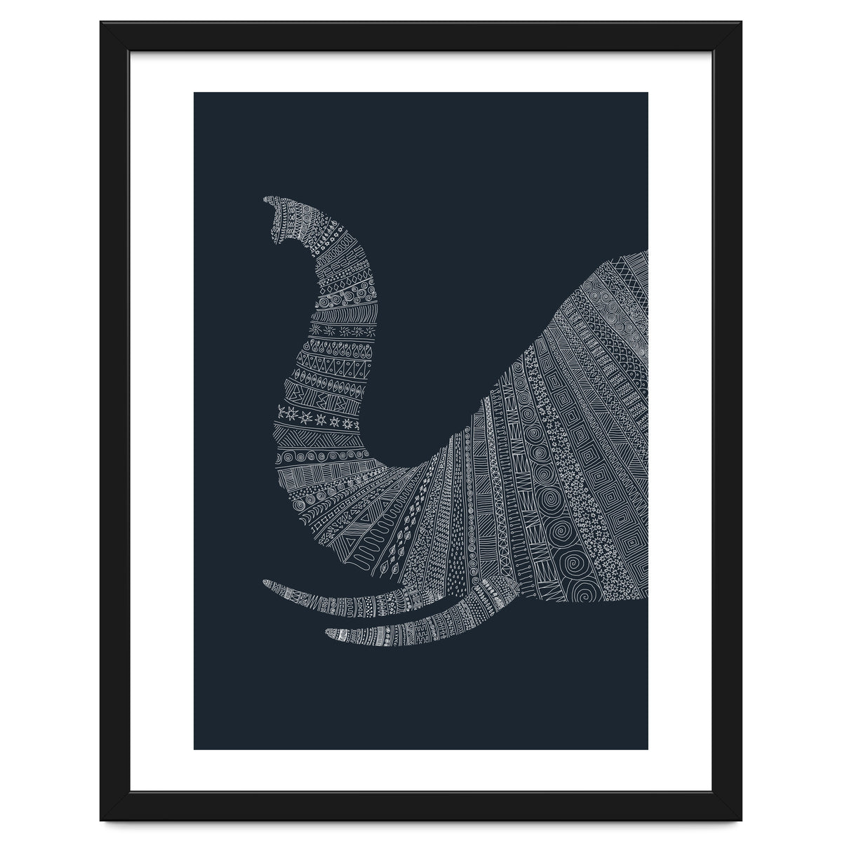 Elephant Blue Poster