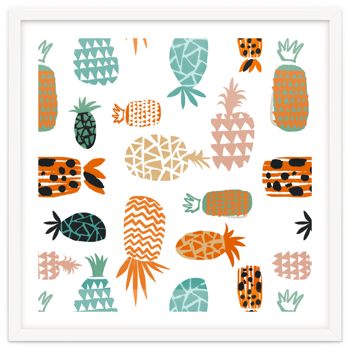 Crazy Pineapples Art Print