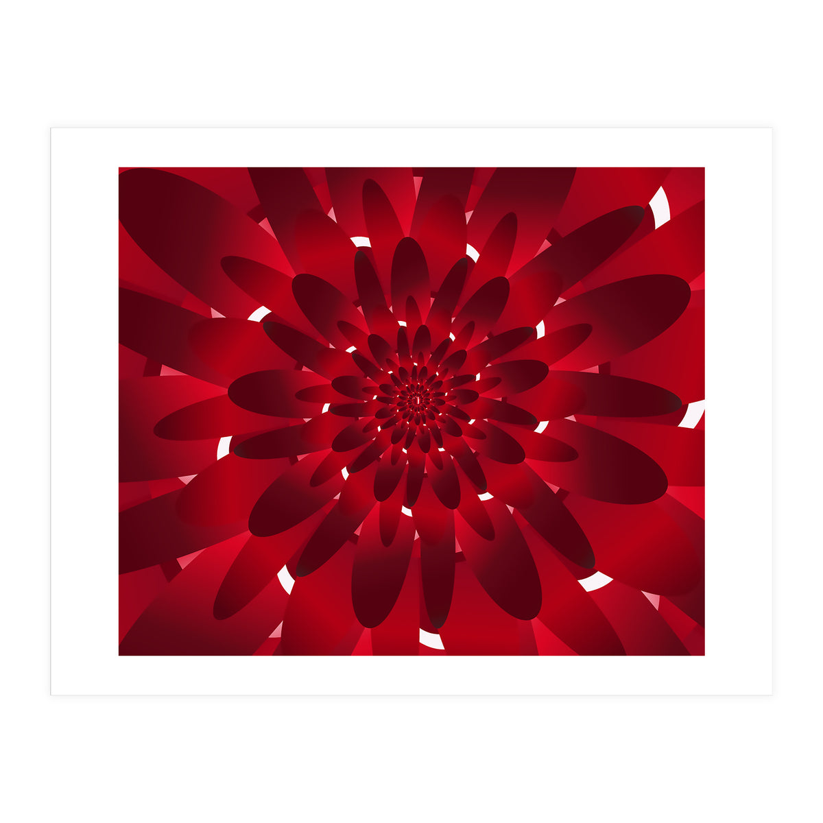 Abstract Modern Red Floral Design Art (Print Only)