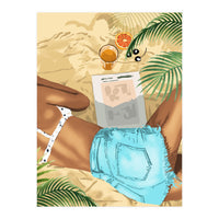 Keep Palm & Carry On Wall Art | Tropical Beach Bikini Fashion Travel Chai (Print Only)