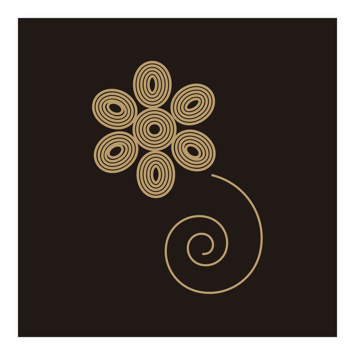 Golden flower | geometric minimal (Print Only)