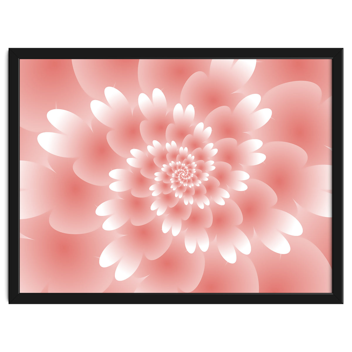 Abstract Orange Spiral Feather 3D ART