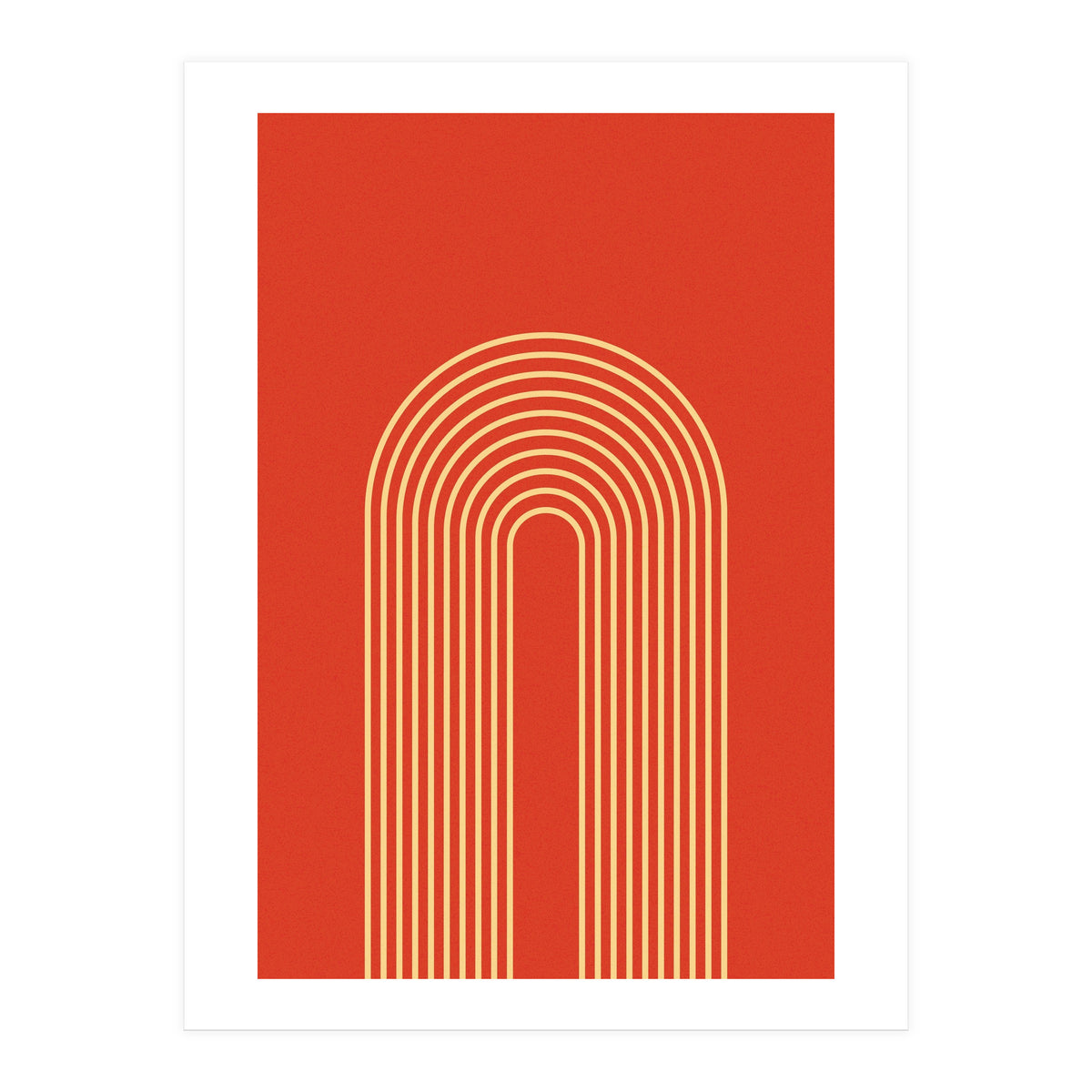 Rainbow Lines Mid Century Geometric Art (Print Only)