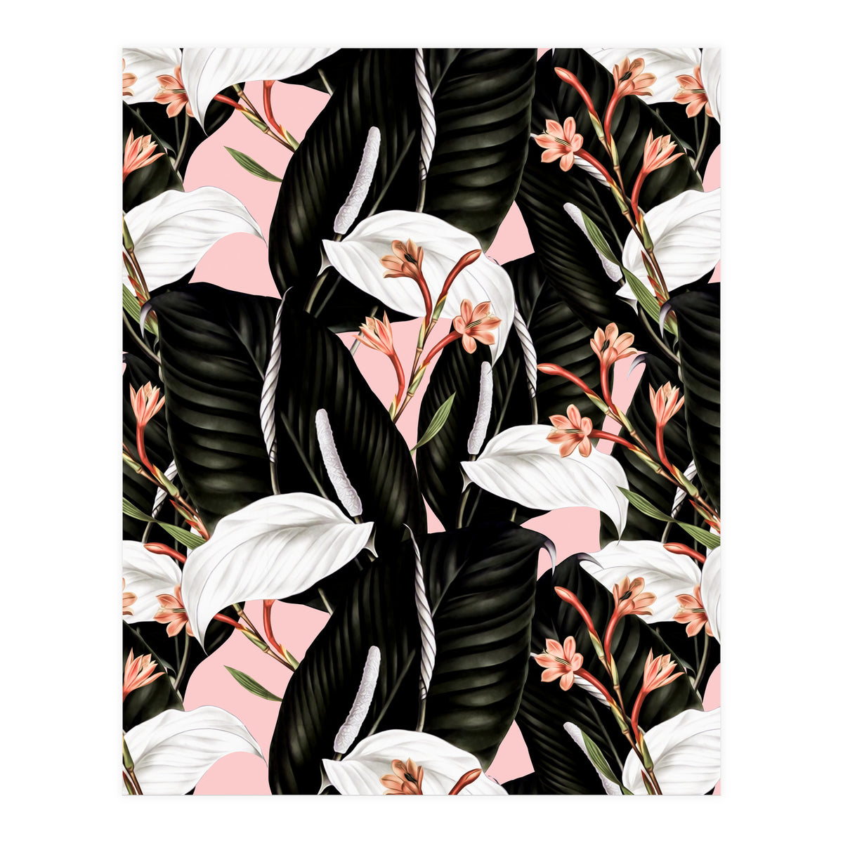 Flowery exotic botanical pink (Print Only)