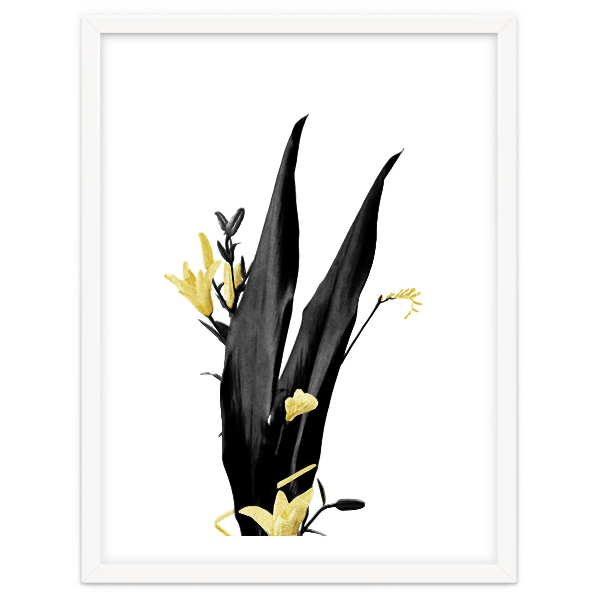 Flower Minimal Black And Gold 03
