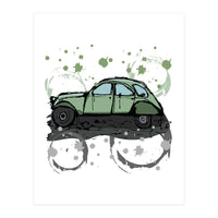 Green car sketch (Print Only)