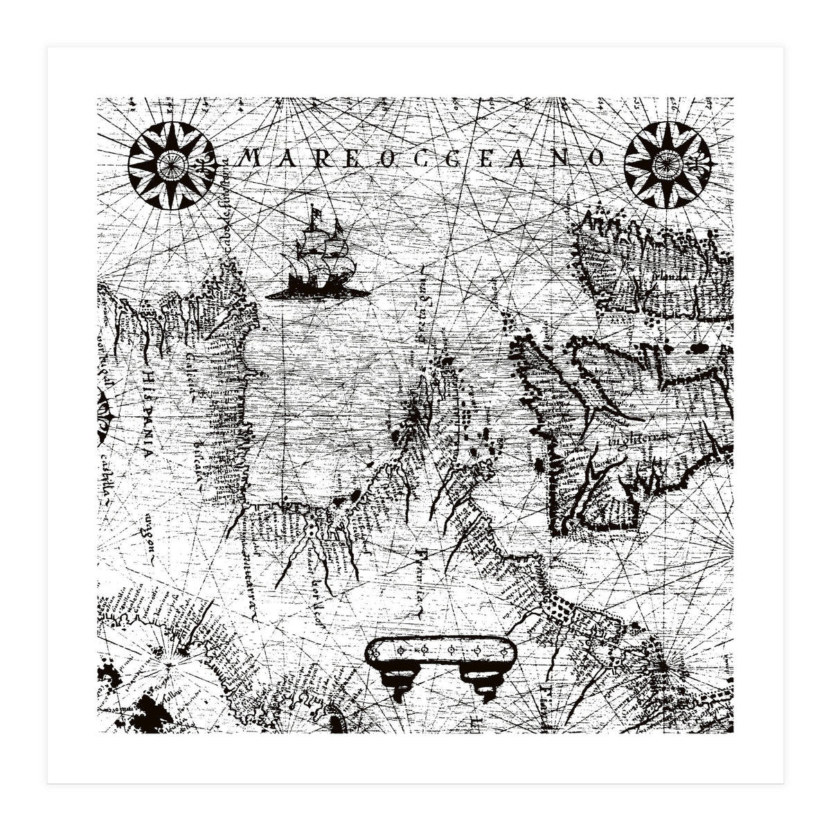 Antique Mercant Map  (Print Only)