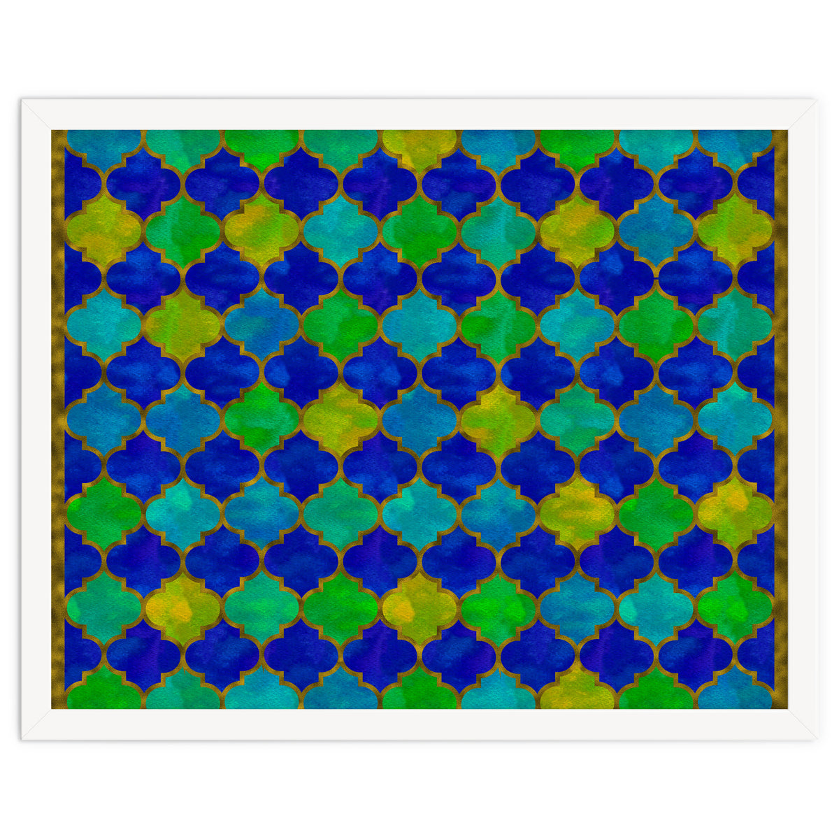 Ocean Breeze - Watercolor Moroccan Lattice