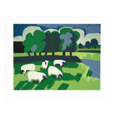 Sheep In A Field Impressionist Landscape (Print Only) thumbnail