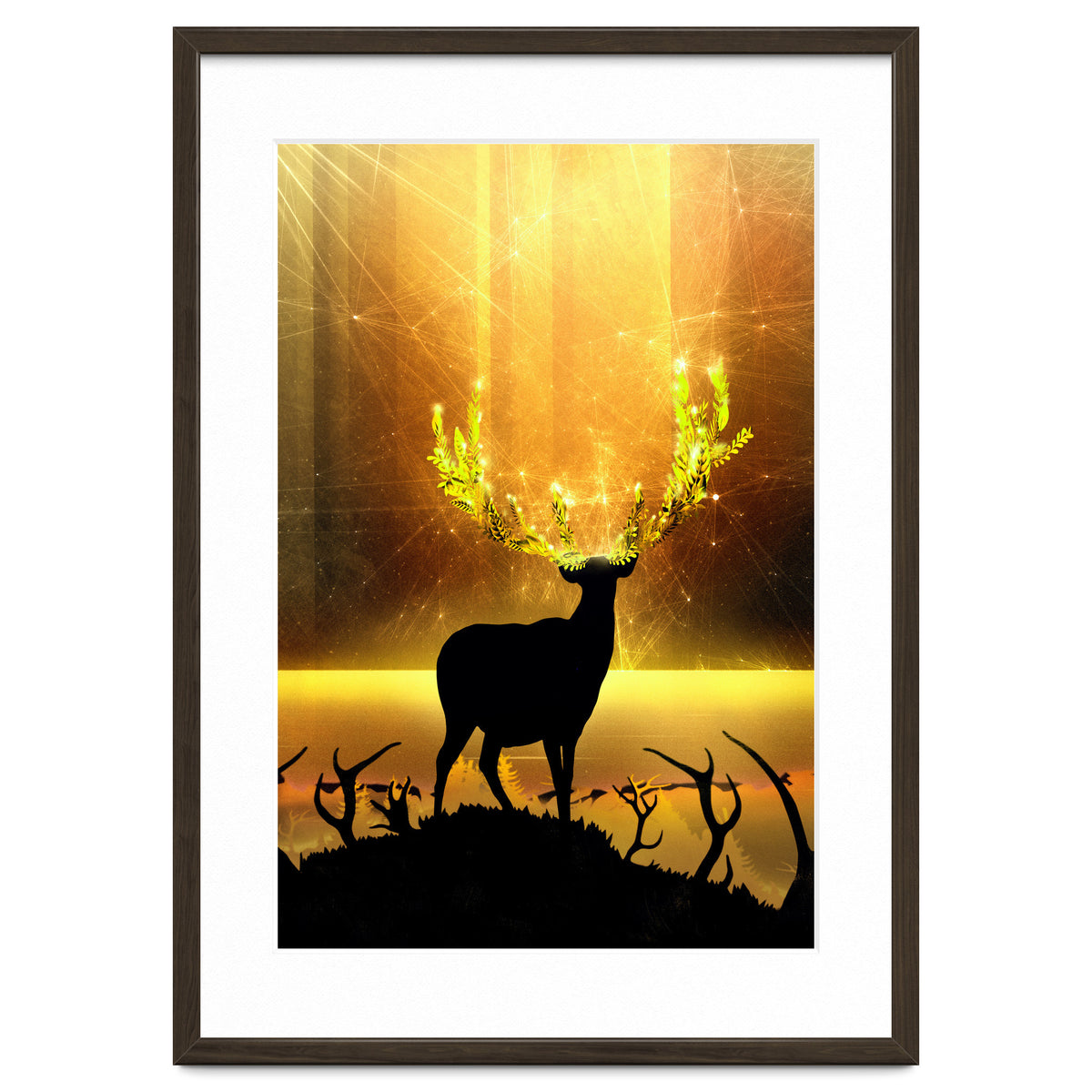 Greenery Deer Golden Sun