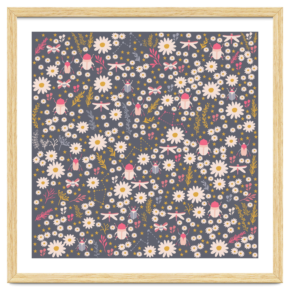 Cute bugs on a meadow