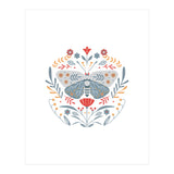 Scandinavian Folk Art: Butterfly & Flowers (Print Only) thumbnail