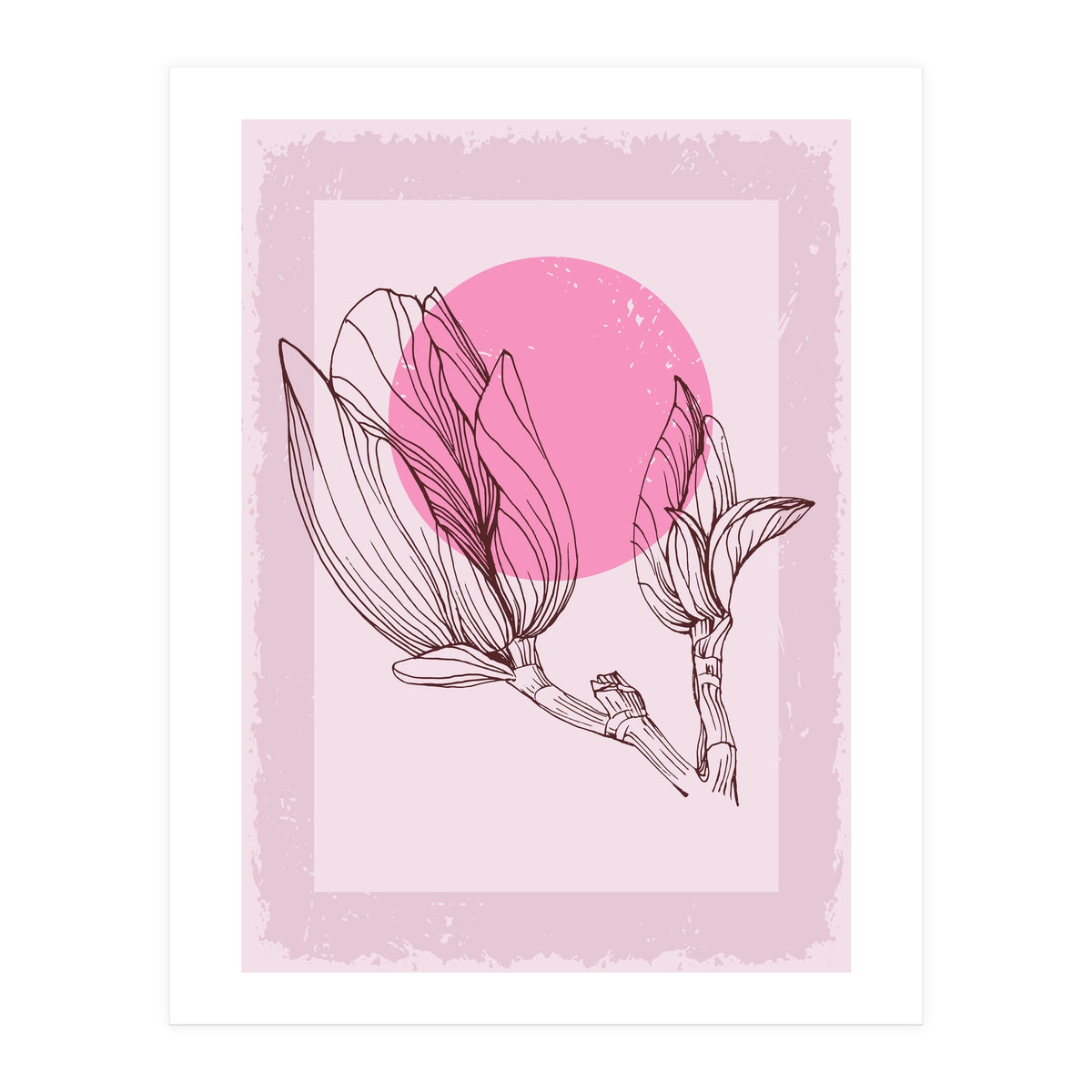 Magnolia Neutral Abstract Botanical (Print Only)