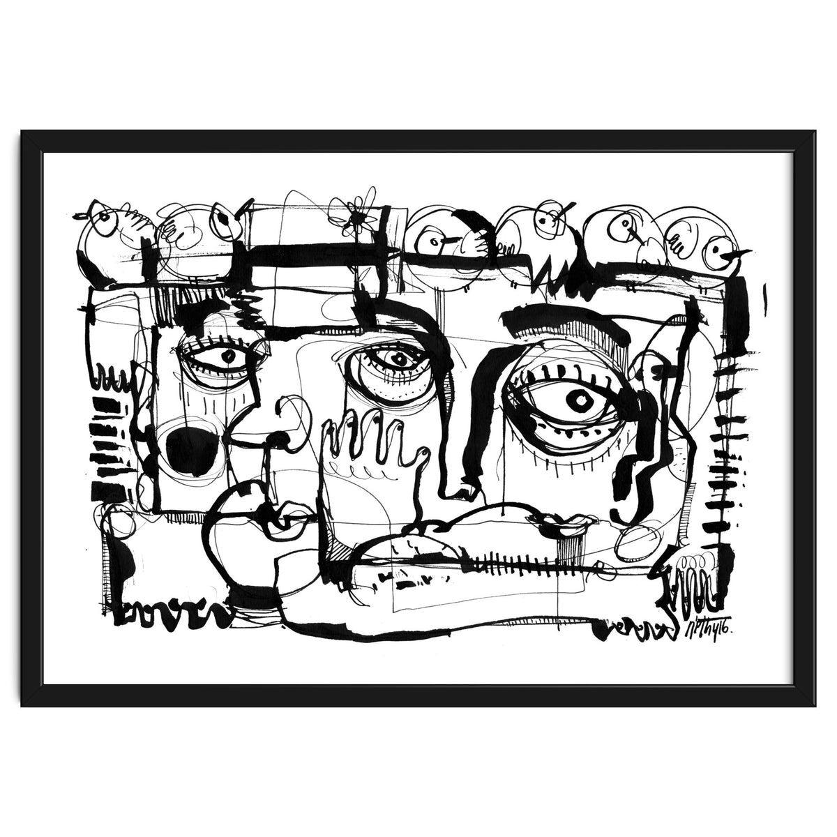 Birds on a Wire - b&w