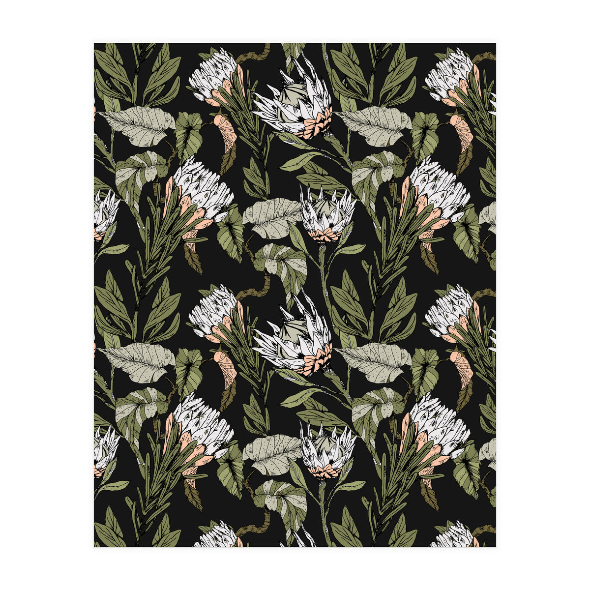 Dark pattern botanical boho (Print Only)
