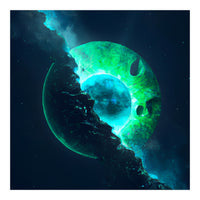 Emerald Lunar Core Cracking Open (Print Only)