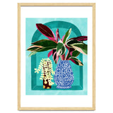 Moroccan Shelfie | Tropical Teal Plants Botanical | Exotic Modern Bohemian Eclectic Décor thumbnail
