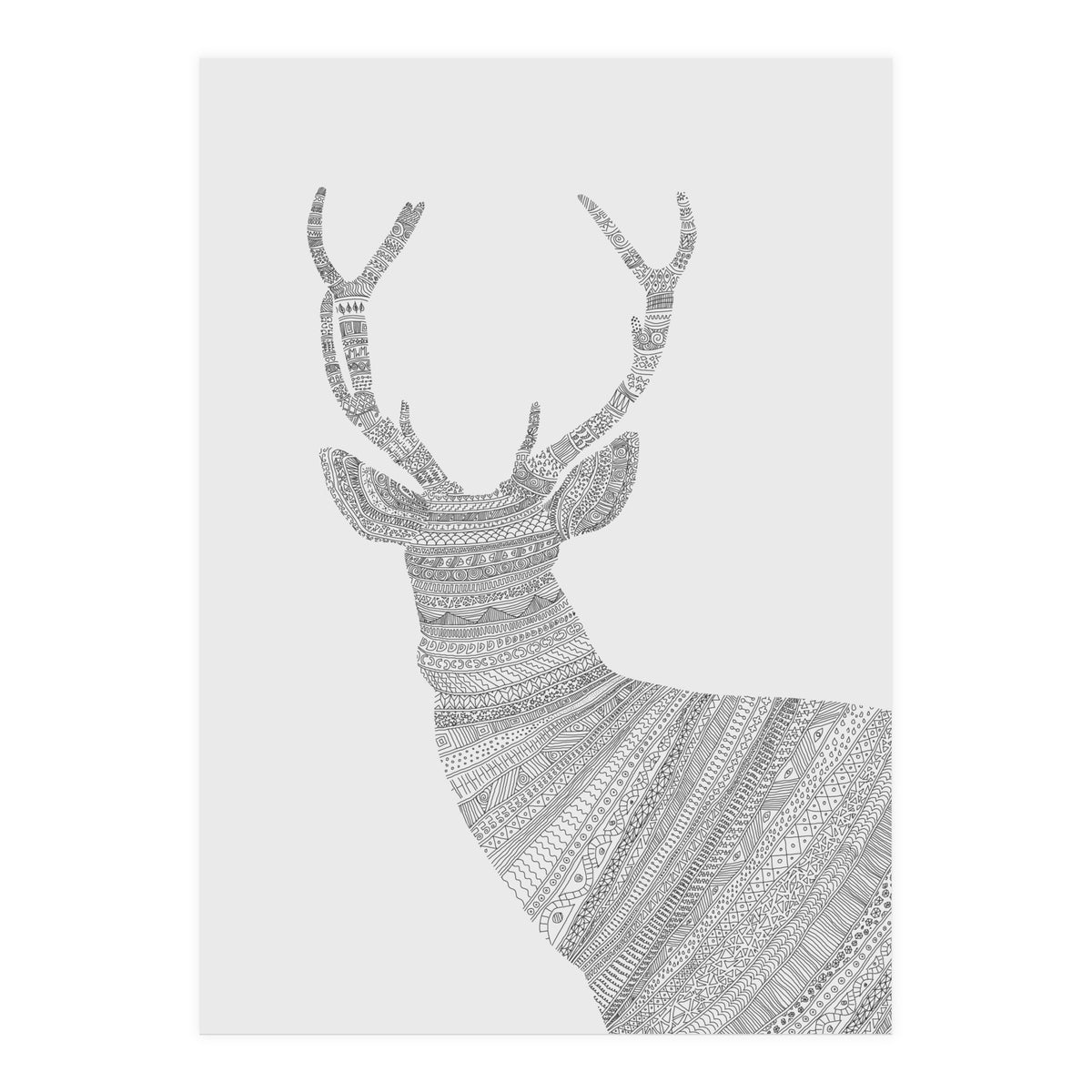 Stag Grey Poster (Print Only)
