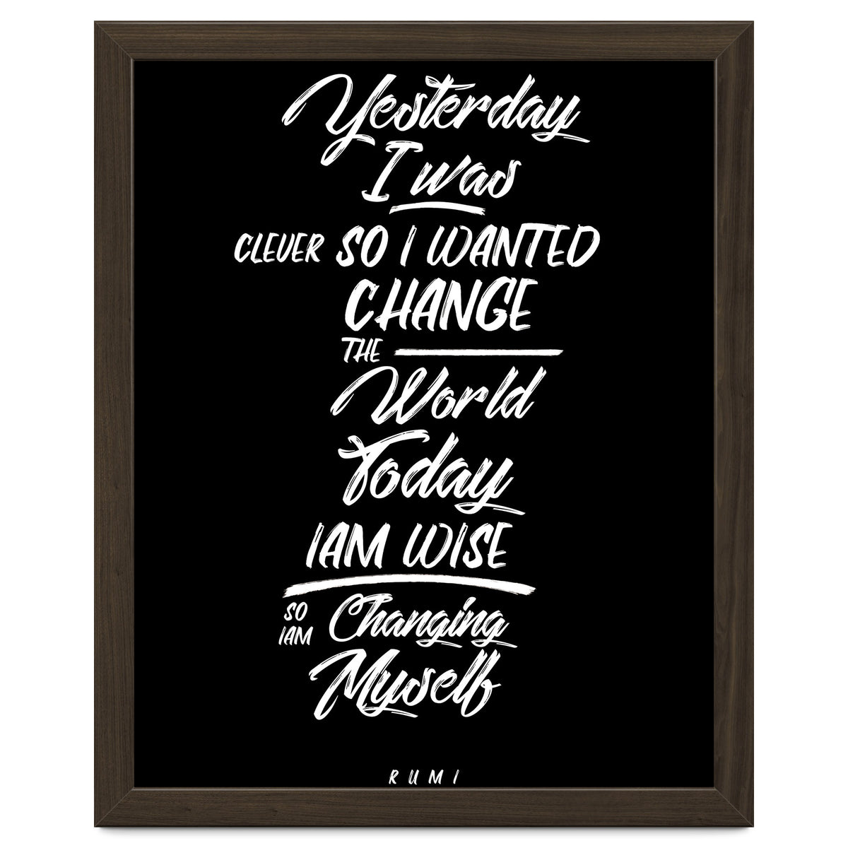 Changing Myself - Rumi Quote Typography