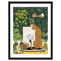 Cheetah in Tropical Laundry Room