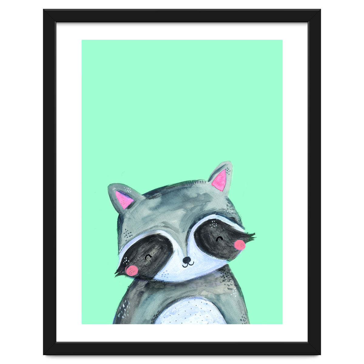 Woodland Racoon On Mint