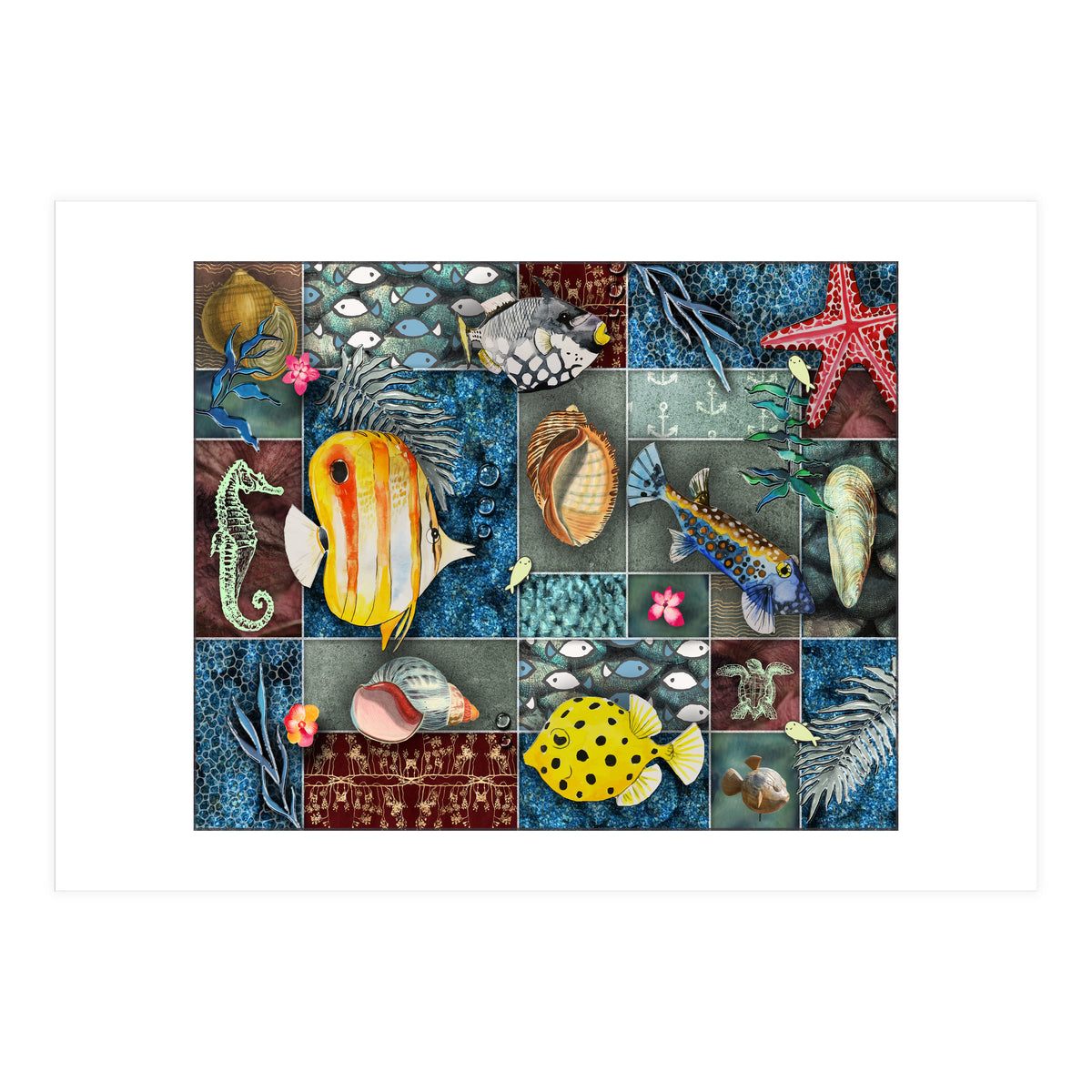 Sea Life Collage (Print Only)