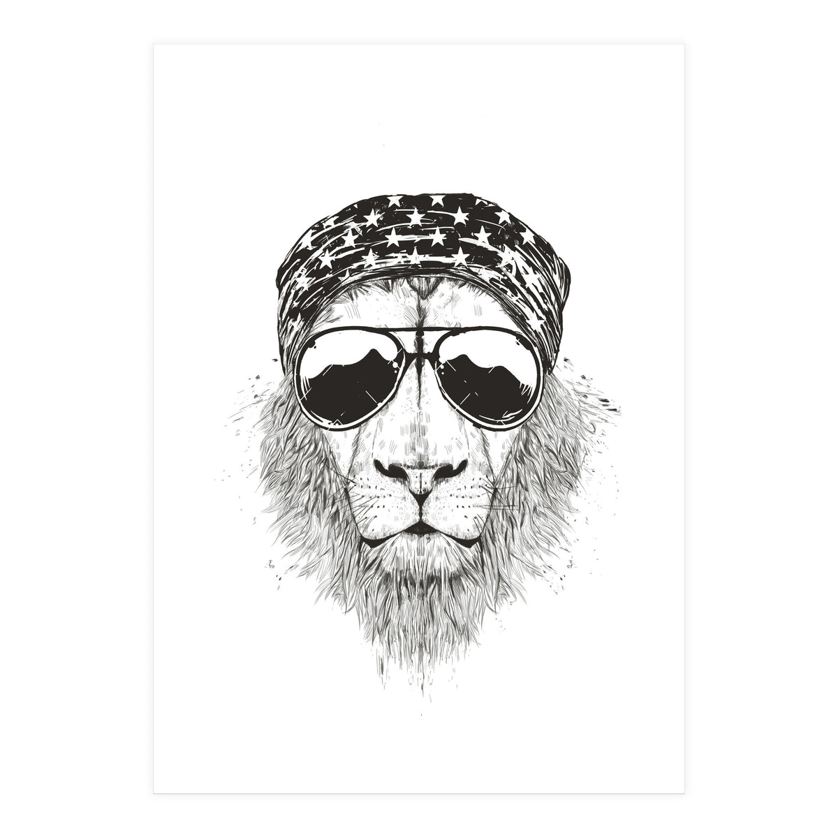 Wild Lion (bw) (Print Only)