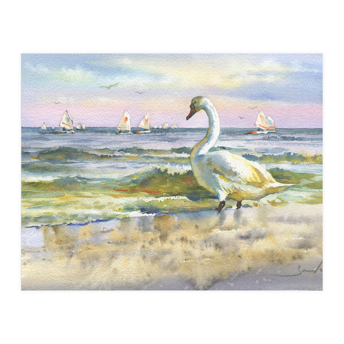 Sea and birds (Print Only)