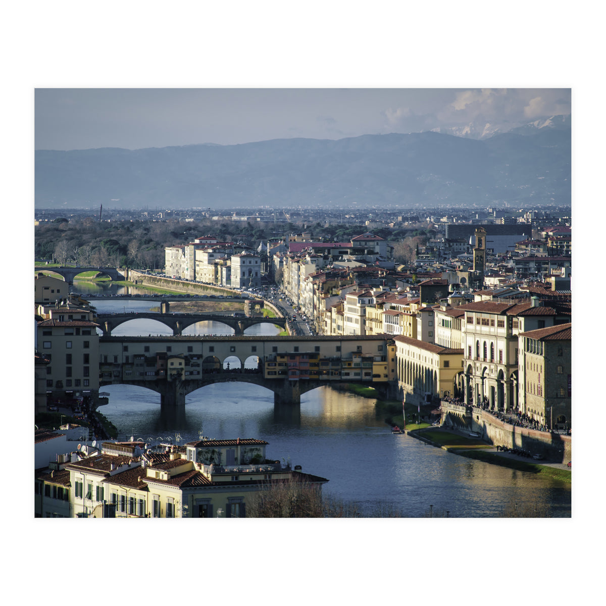 Florence and the Ponte Vecchio bridge (Print Only)