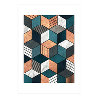 Copper, Marble and Concrete Cubes 2 with Blue (Print Only)