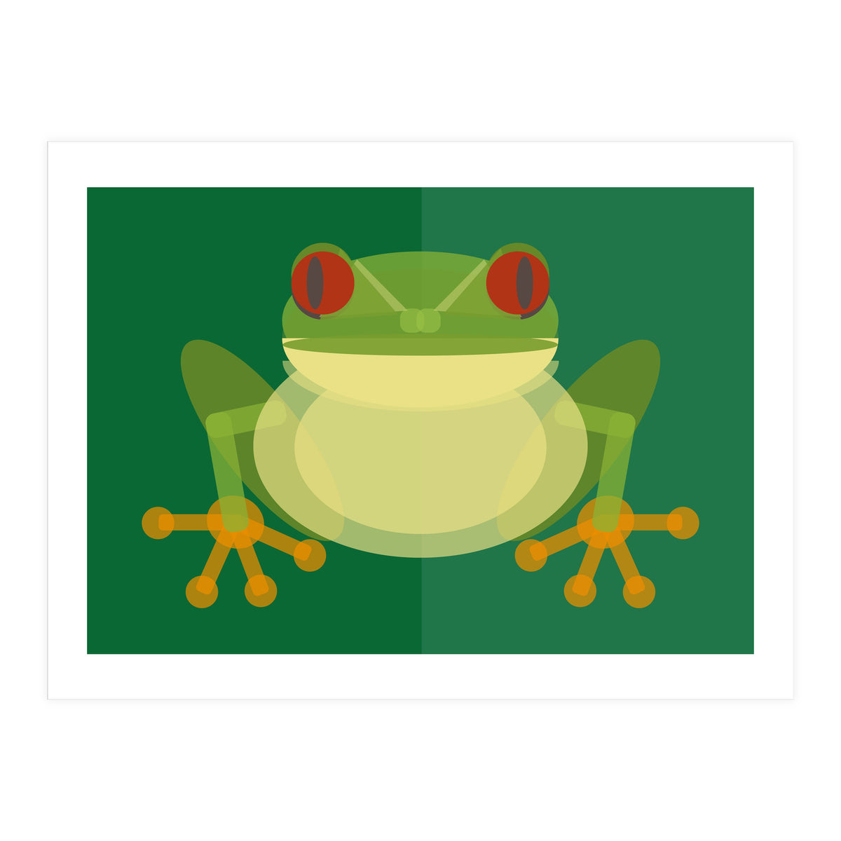 Mid Century Geometric Tree Frog (Print Only)