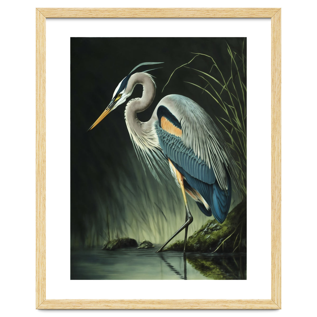 Heron Oil Painting