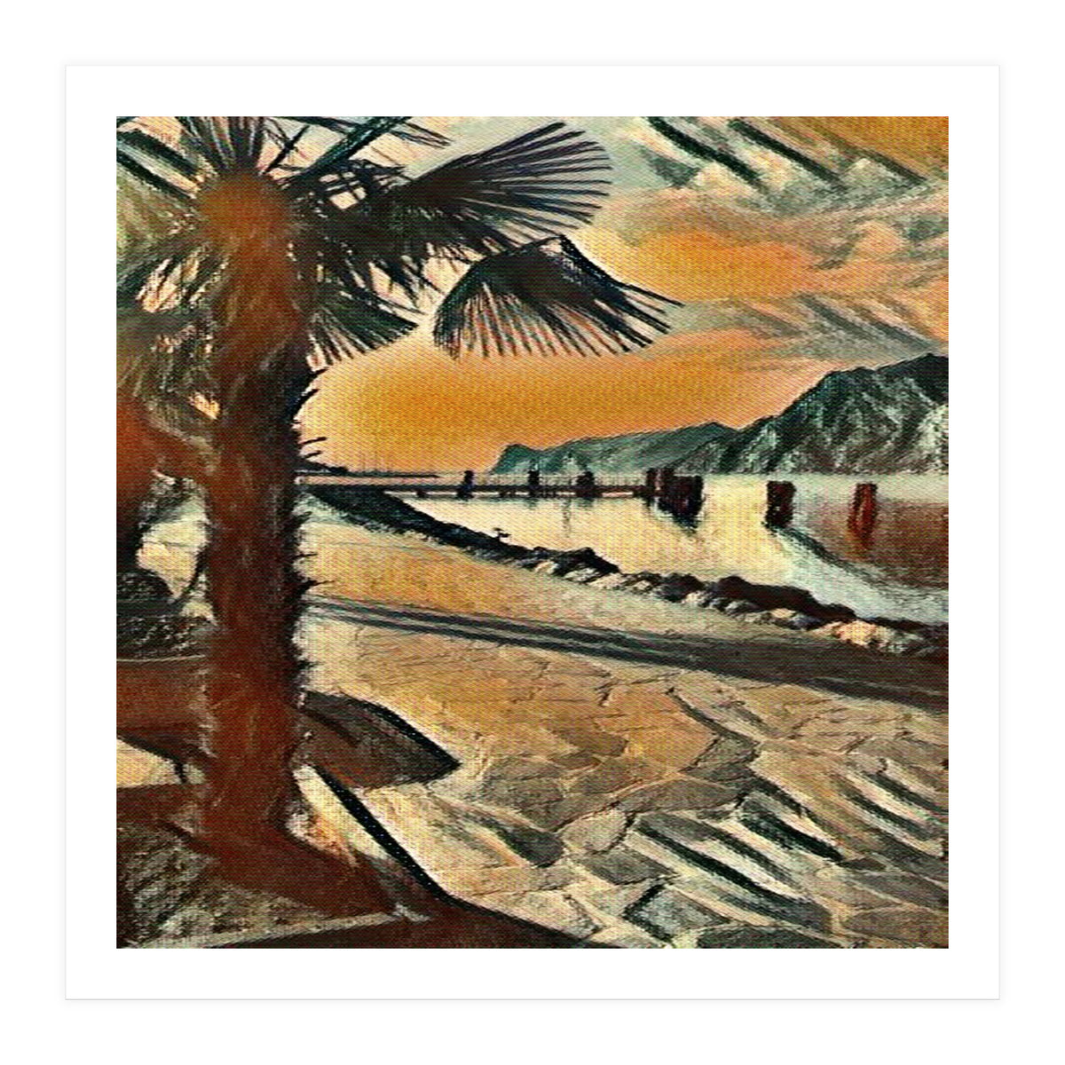 End of the day on Lake Garda, Italy. (Print Only)