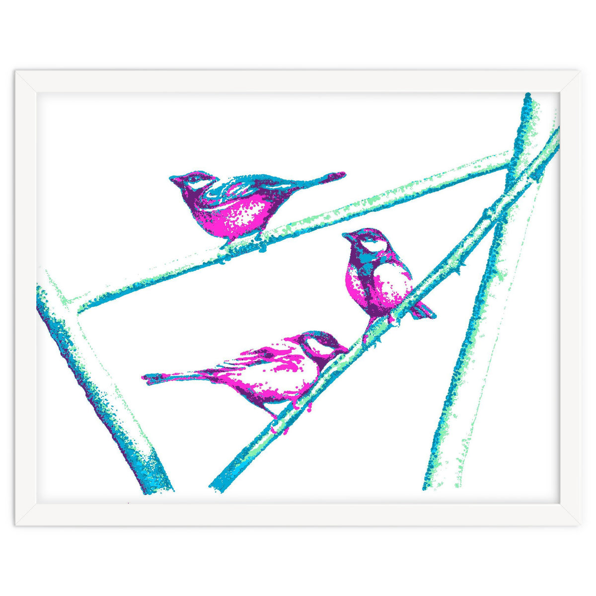 Garden Birds On A Branch