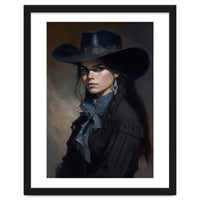 Gothic Cowgirl Moody Dark Painting