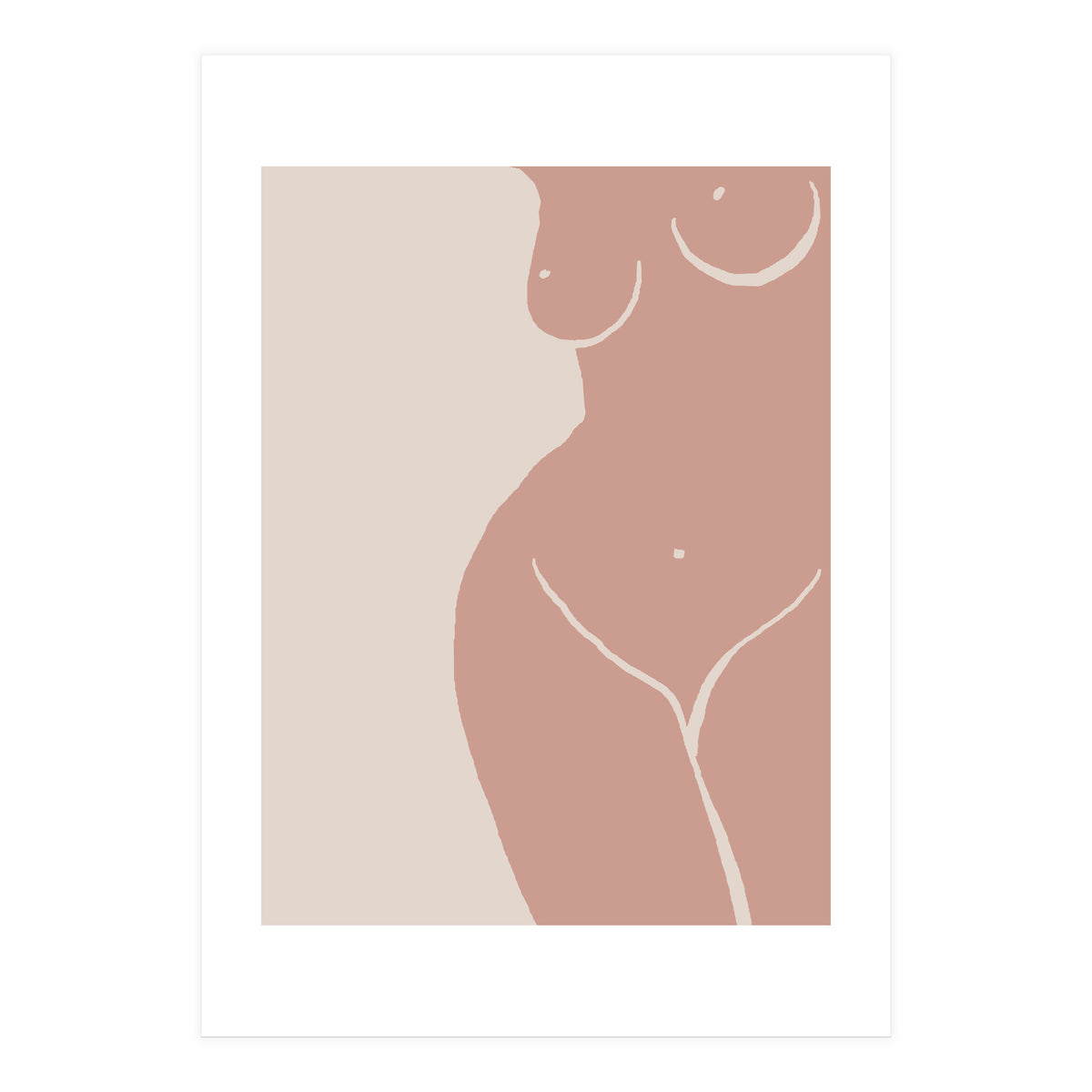 Female nude closeup line-a (Print Only)
